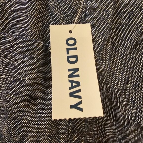 Blue and White Old Navy Women's High-Waisted Linen-Blend Shorts - Picture 6 of 8